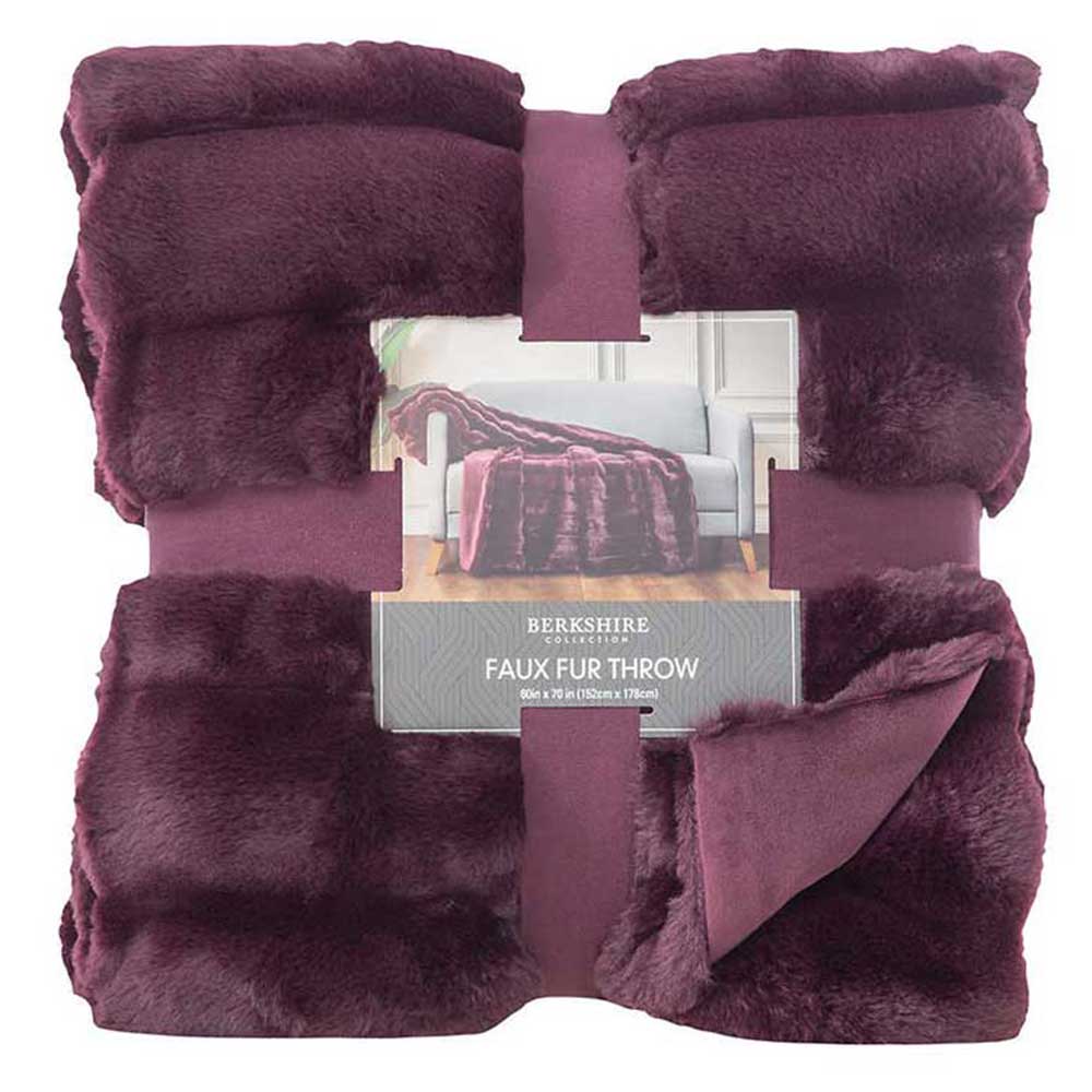 Chăn Berkshire Collection Faux Fur Throw - Purple