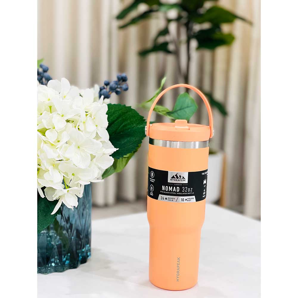 Bình giữ nhiệt Hydrapeak Nomad Bottle With Handle And Straw Lid -  Apricot Crush, 946ml