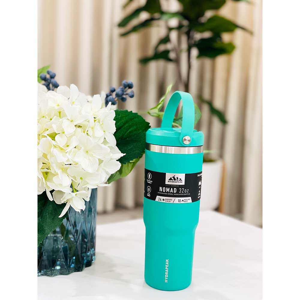 Bình giữ nhiệt Hydrapeak Nomad Bottle With Handle And Straw Lid - Kelly Green, 946ml