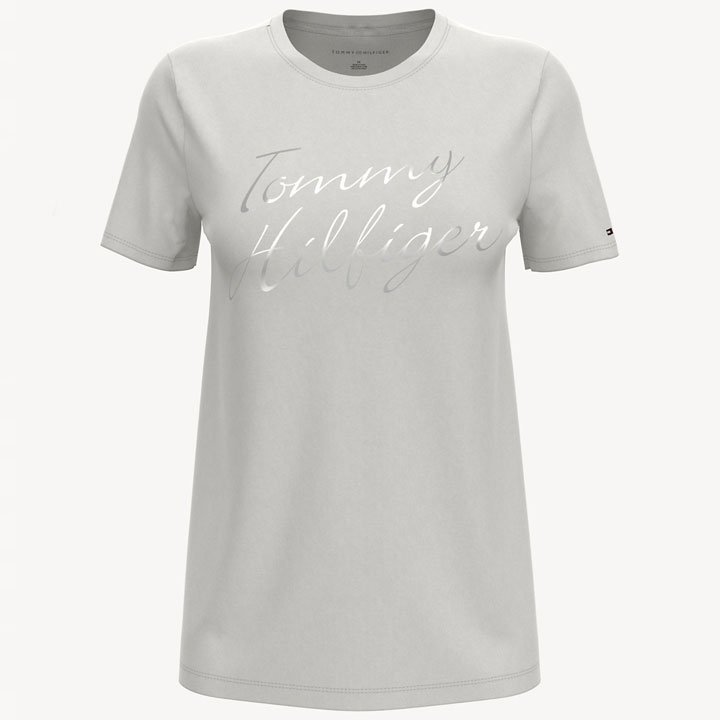 Tommy Hilfiger Essential Script T-Shirt -  Grey, Size M