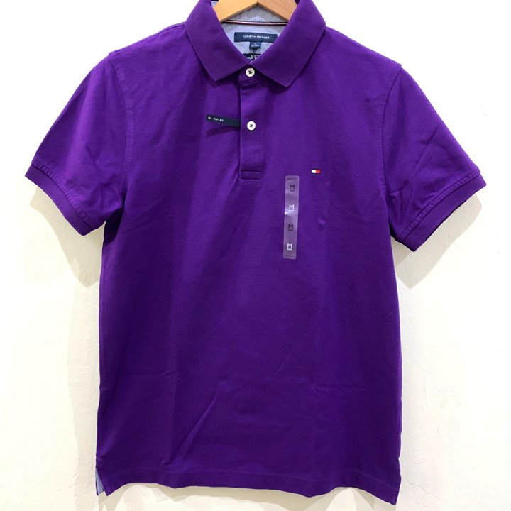Tommy Hilfiger Slim Fit TH Flex Essential Solid Polo Shirt -  Dark Purple, Size M