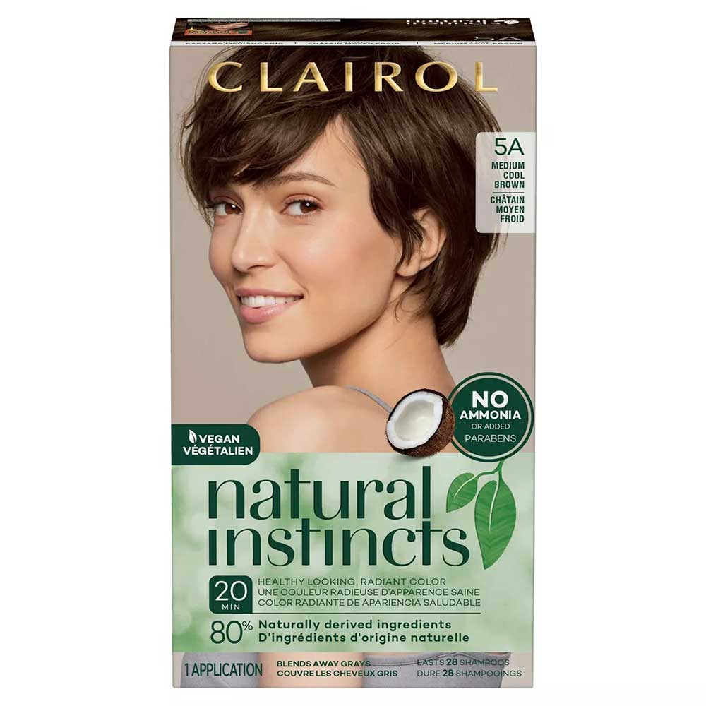 Thuốc nhuộm tóc Clairol Natural Instincts, 5A Medium Cool Brown