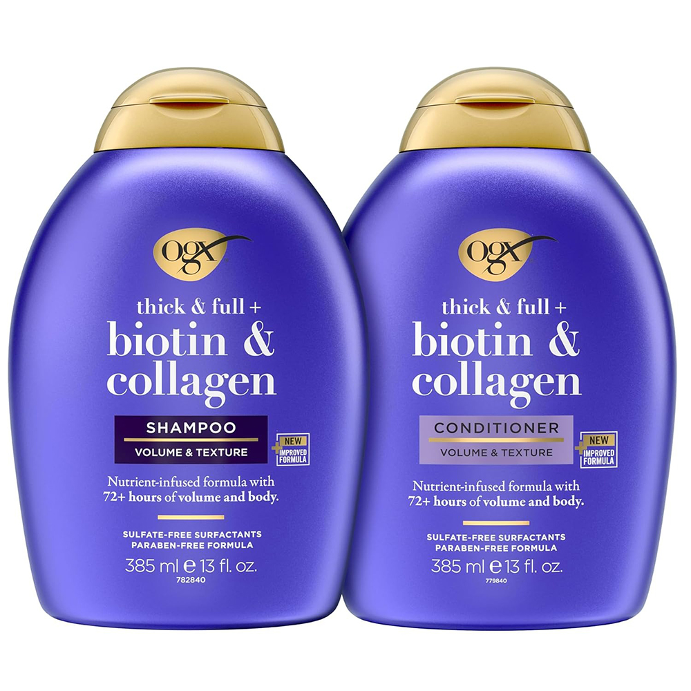 Bộ dầu gội + xả OGX Thick & Full + Biotin & Collagen, 2 x 385ml