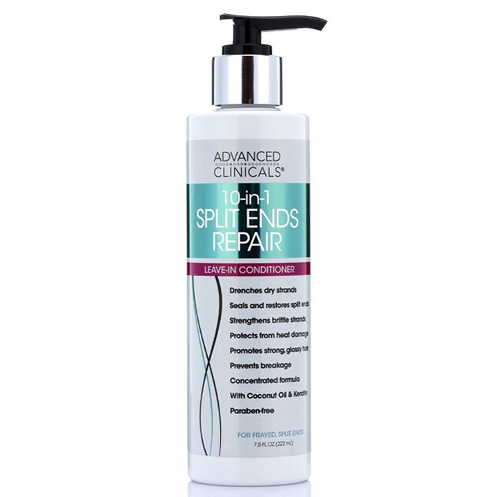 Kem dưỡng tóc Advanced Clinicals 10in1 Split Ends Repair Leave-In Conditioner, 222ml