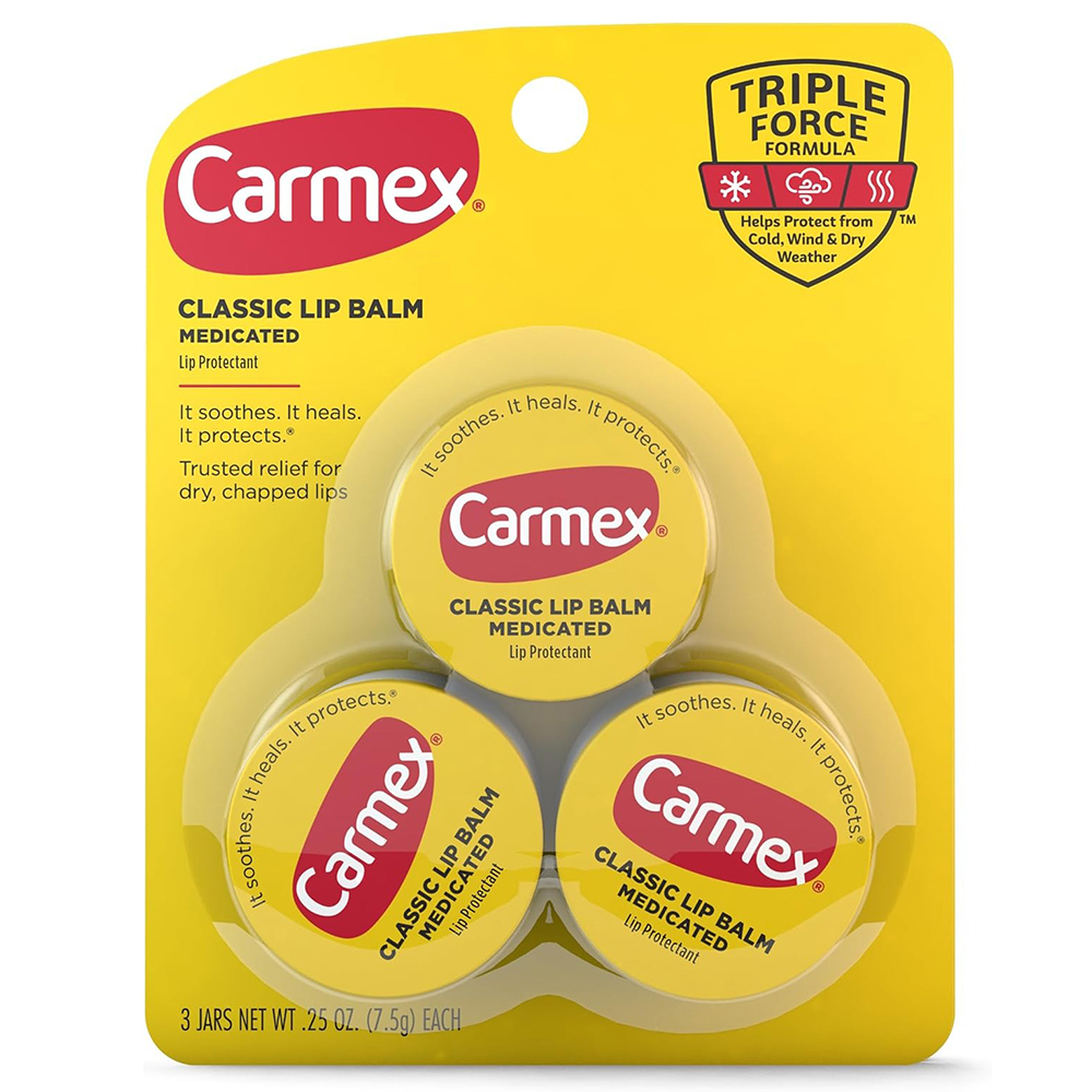 Dưỡng môi Carmex Classic Medicated Jar, 3 x 7.5g