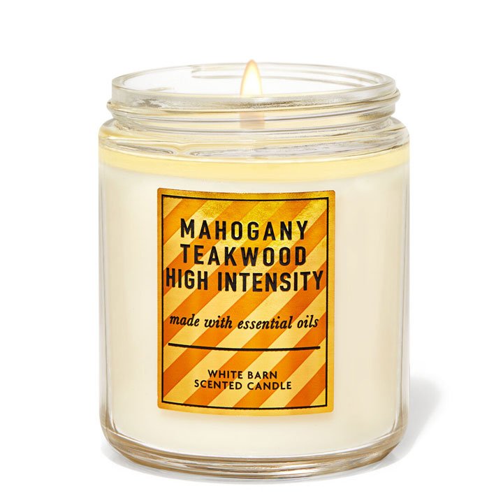 Nến thơm Bath & Body Works White Barn Mahogany Teakwood High Intensity, 198g