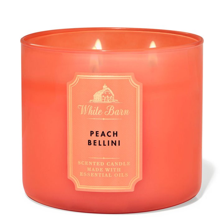 Nến thơm Bath & Body Works White Barn Peach Bellini, 411g