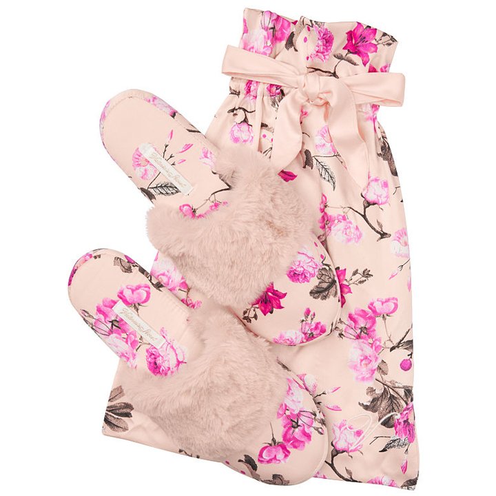 Dép Victoria's Secret Signature Satin - Light Pink Gin Holiday Floral, size M