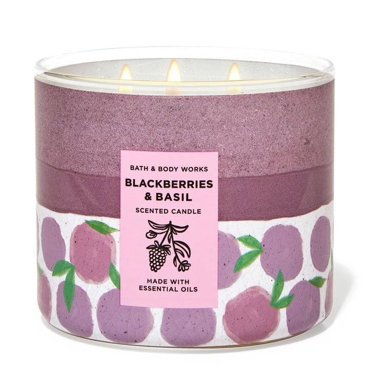 Nến thơm Bath & Body Works Blackberries & Basil, 411g