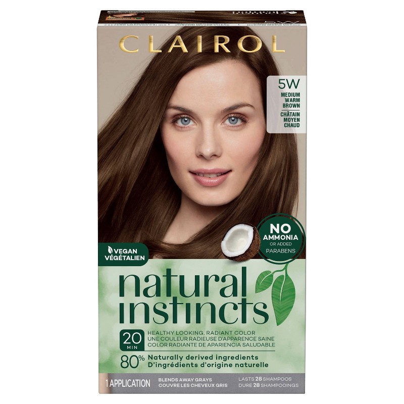 Thuốc nhuộm tóc Clairol Natural Instincts, 5W Medium Warm Brown