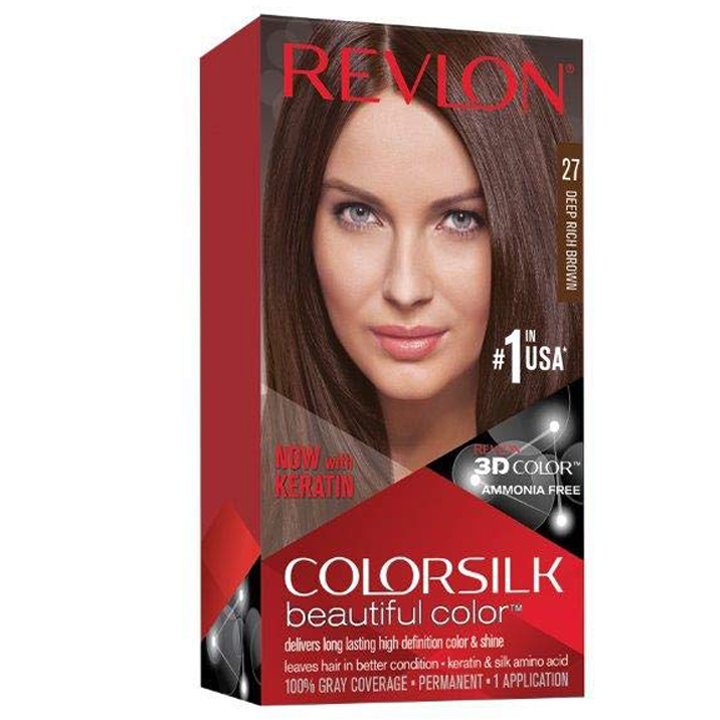 Thuốc nhuộm tóc Revlon Colorsilk, 27 Deep Rich Brown