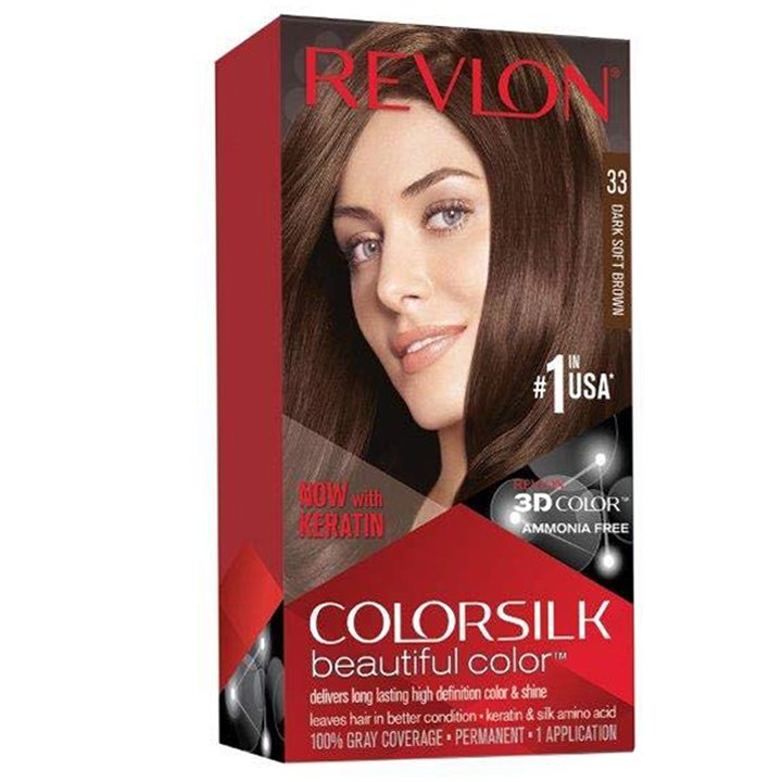 Thuốc nhuộm tóc Revlon Colorsilk, 33 Dark Soft Brown
