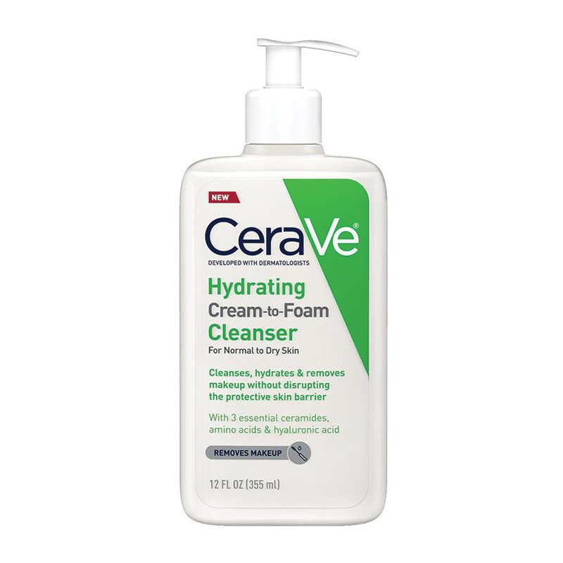 Rửa mặt CeraVe Hydrating Cream-to-Foam Cleanser, 355ml