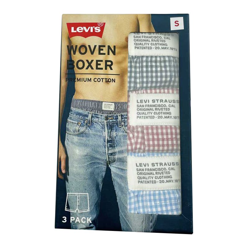 Set 3 Levi's Cotton Woven Boxer - Gingham, size S