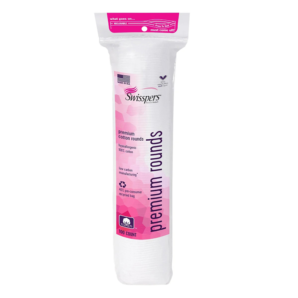 Bông tẩy trang Swisspers Premium Rounds, 100 miếng
