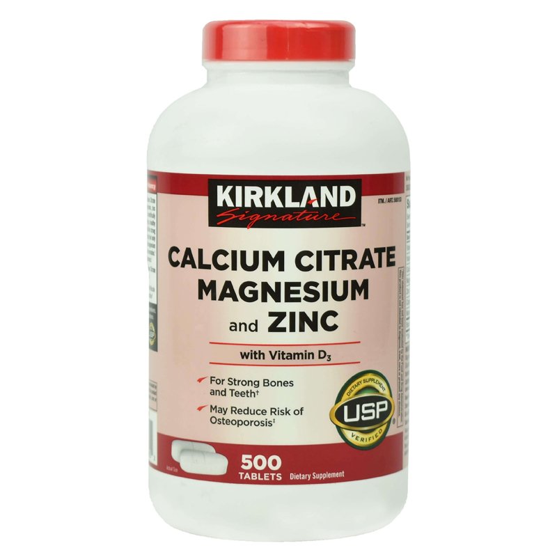 Kirkland Signature Calcium Citrate Magnesium and Zinc + D3, 500 viên
