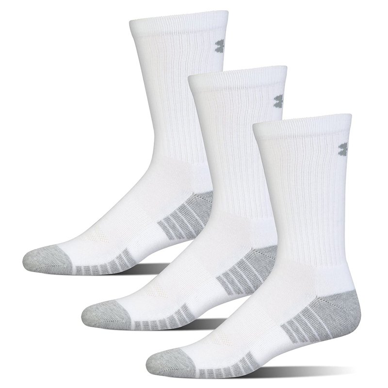 Set 3 đôi vớ Under Armour UA Heatgear Crew Sock - White, size L