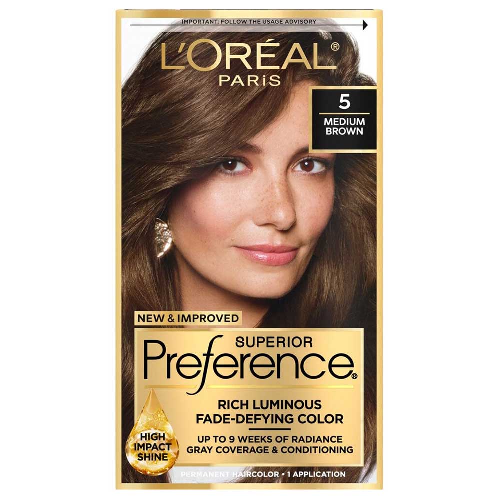 Thuốc nhuộm tóc L'Oréal Superior Preference, 5 Medium Brown