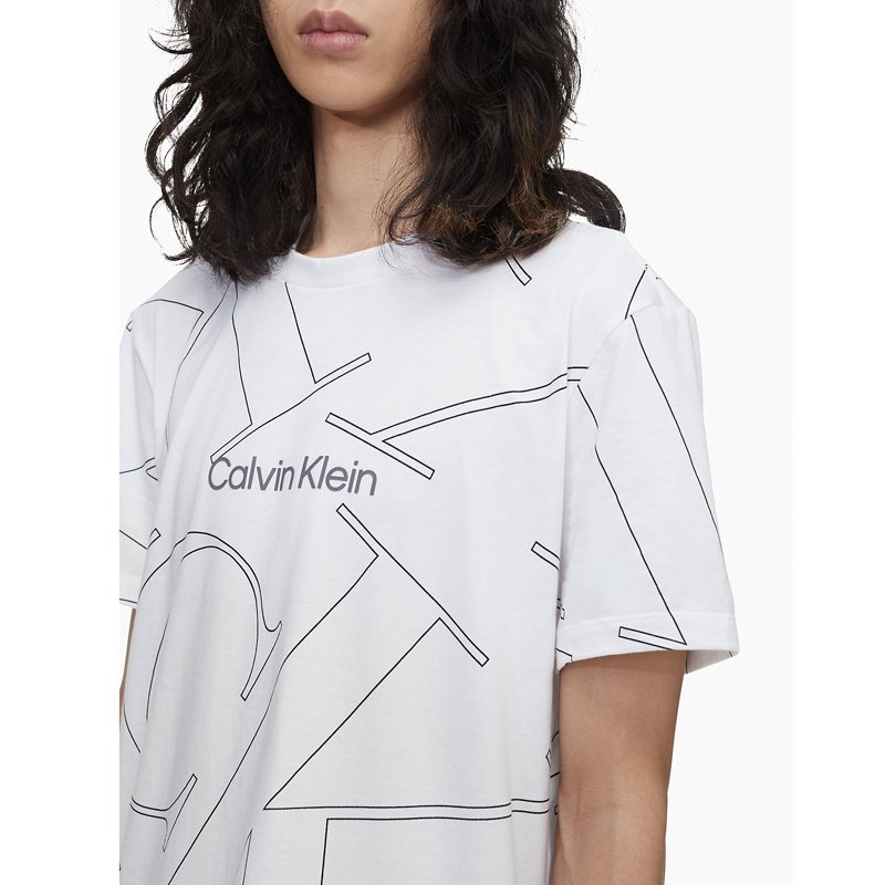 Áo Calvin Klein Allover Monogram Logo Crewneck T-Shirt - White, Size S -  Shop Mùa Xuân