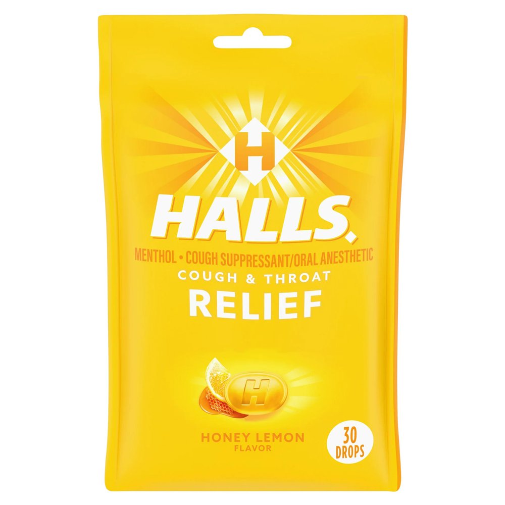 Kẹo ngậm Halls Relief - Honey Lemon, 30 viên