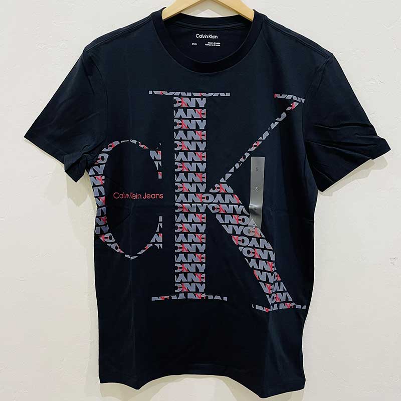 Áo Calvin Klein Jeans Monogram Logo Crewneck T-Shirt - Black, Size S