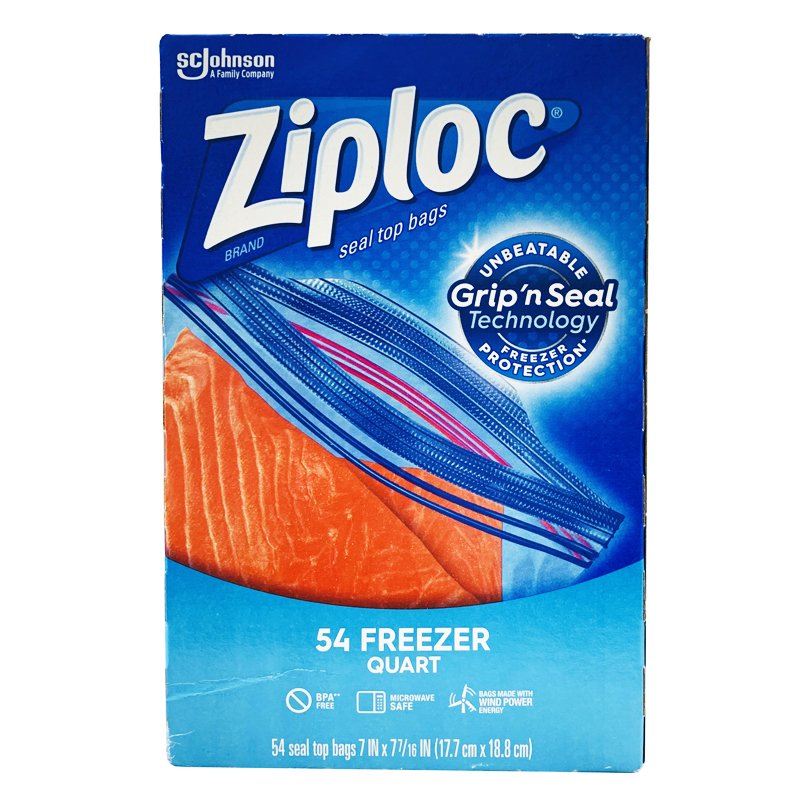 Túi Ziploc Freezer Quart Slider, 54 cái
