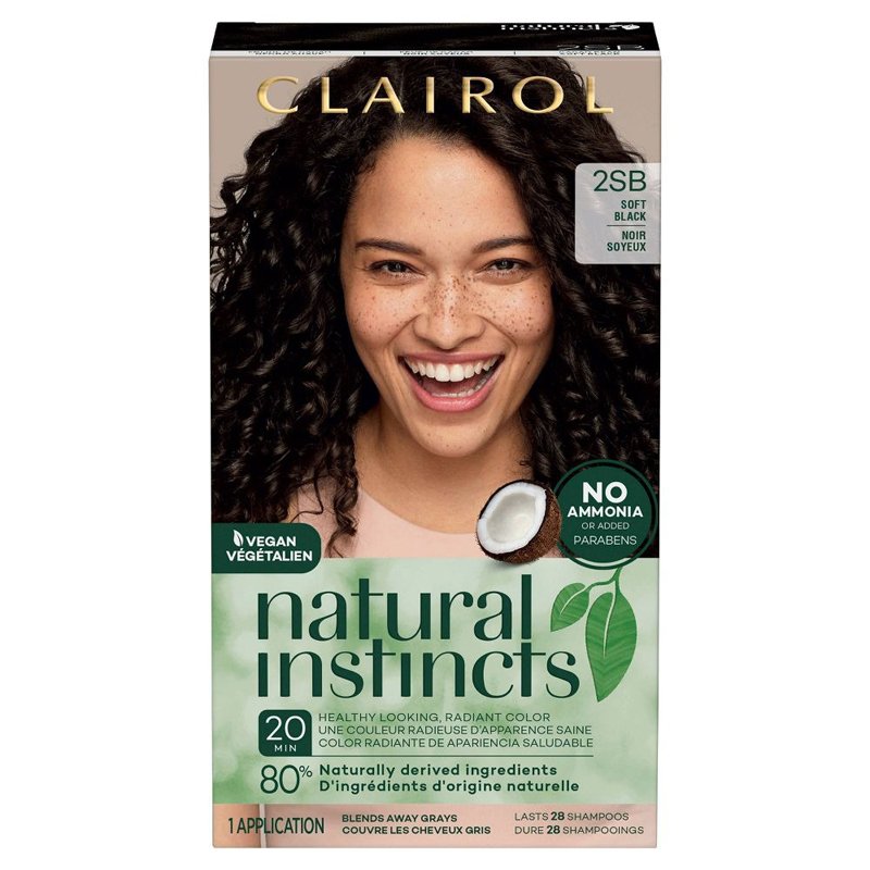 Thuốc nhuộm tóc Clairol Natural Instincts, 2SB Soft Black