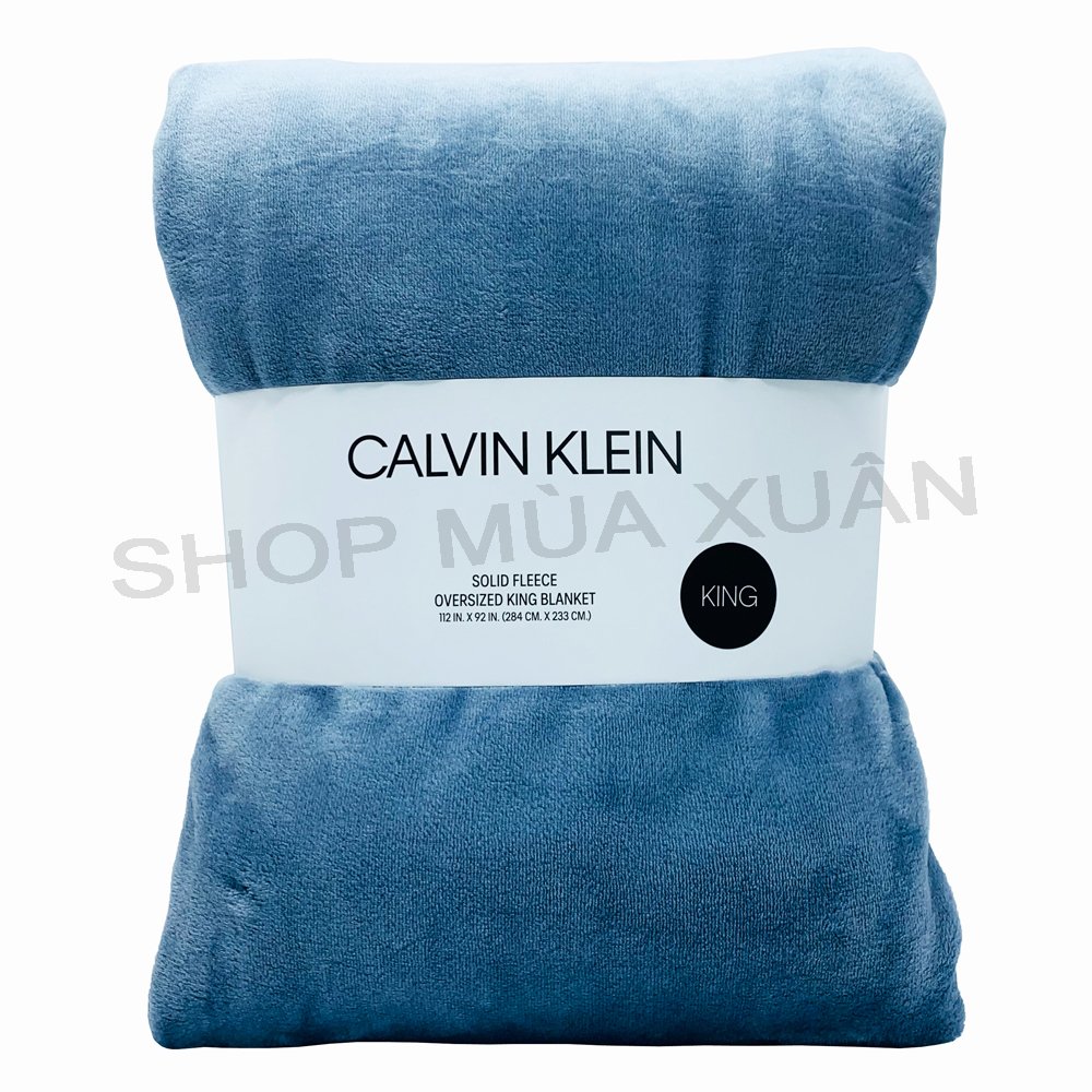 Chăn Calvin Klein Solid Fleece - King Size, Blue