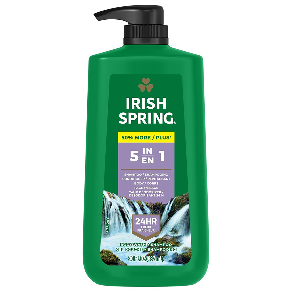 Gel tắm + gội + xả Irish Spring 5in1, 887ml