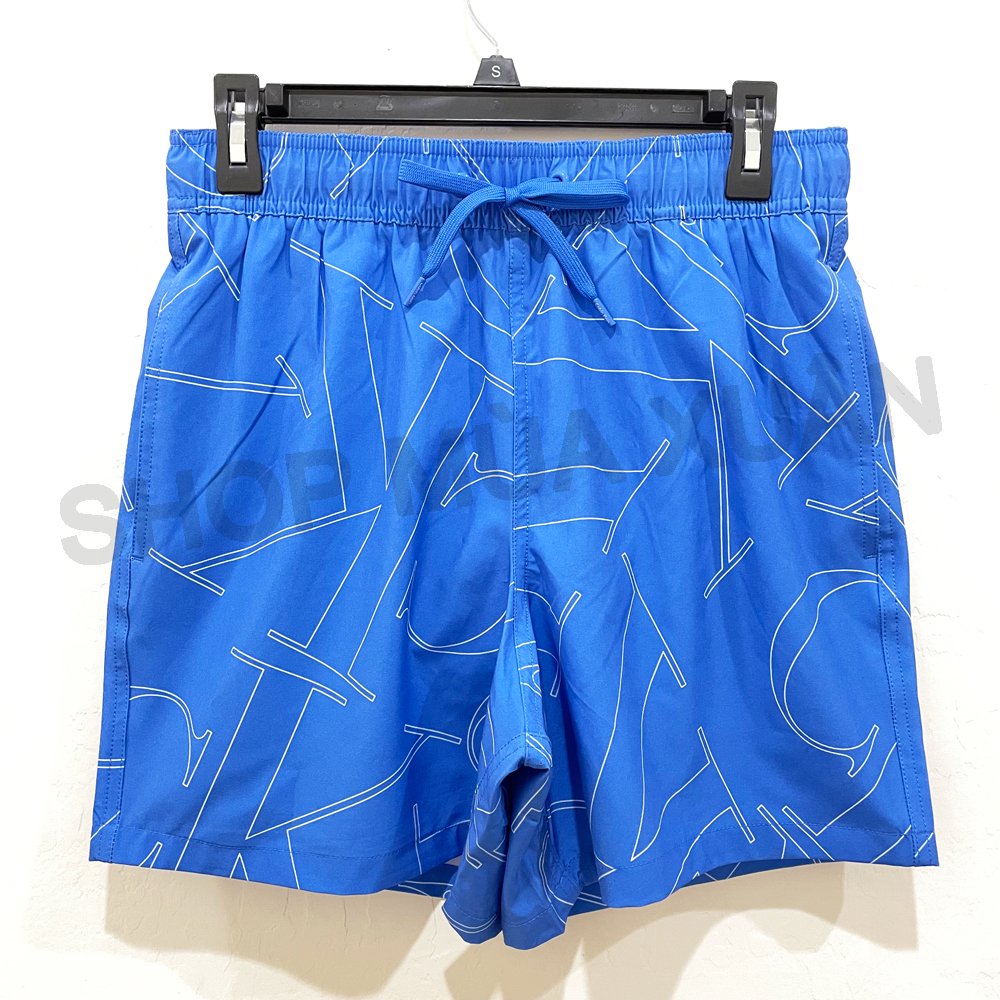 Quần Calvin Klein Allover Monogram Logo Swim Short - Blue, Size M