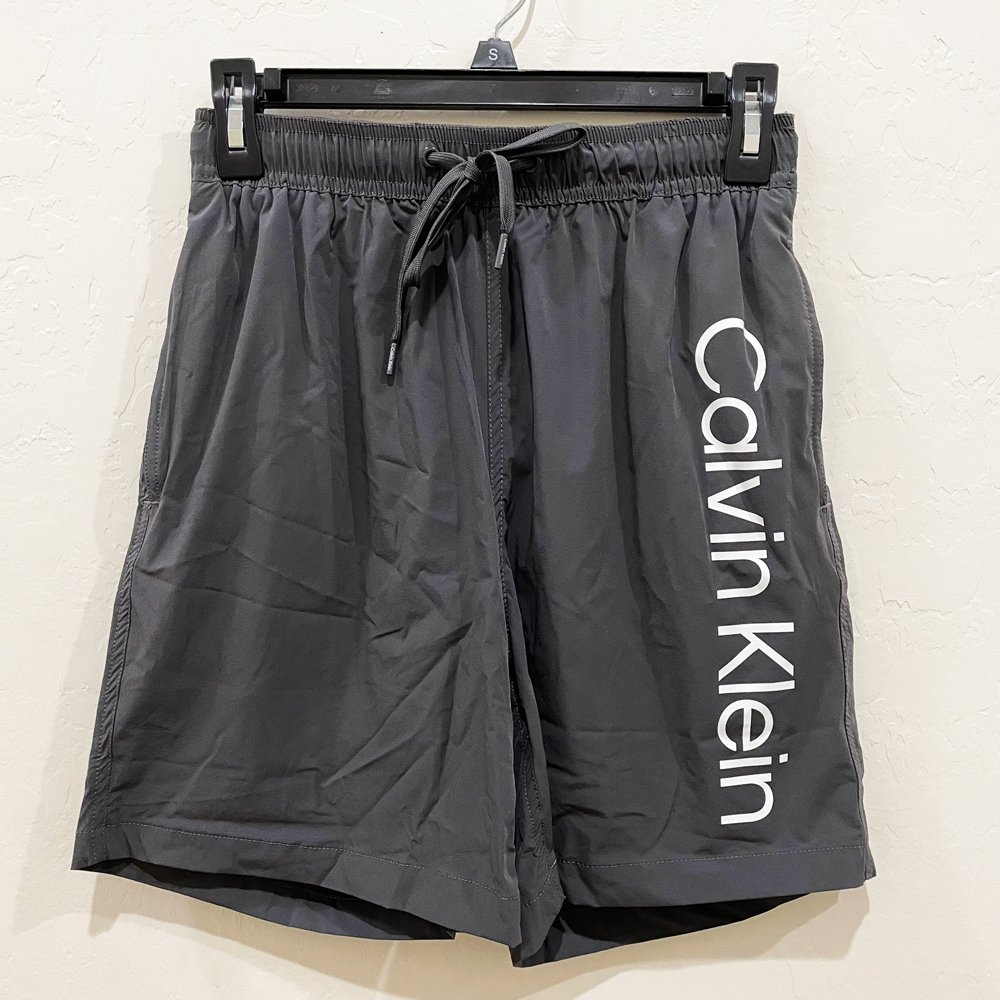 Quần Calvin Klein Core Logo Drawstring Swim Shorts - Grey, Size S