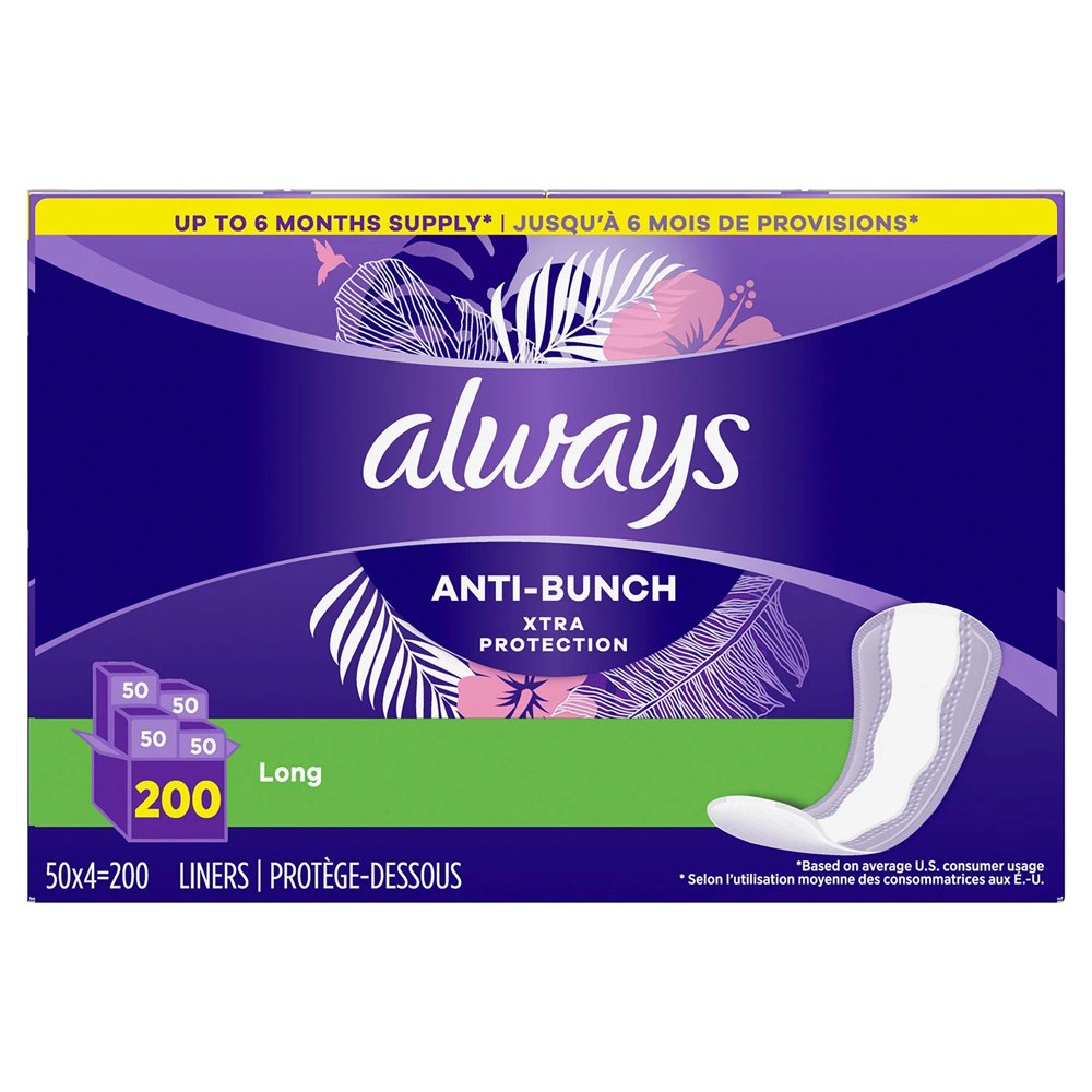 Băng vệ sinh hàng ngày Always Anti-Bunch Xtra Protection Long, 200 miếng