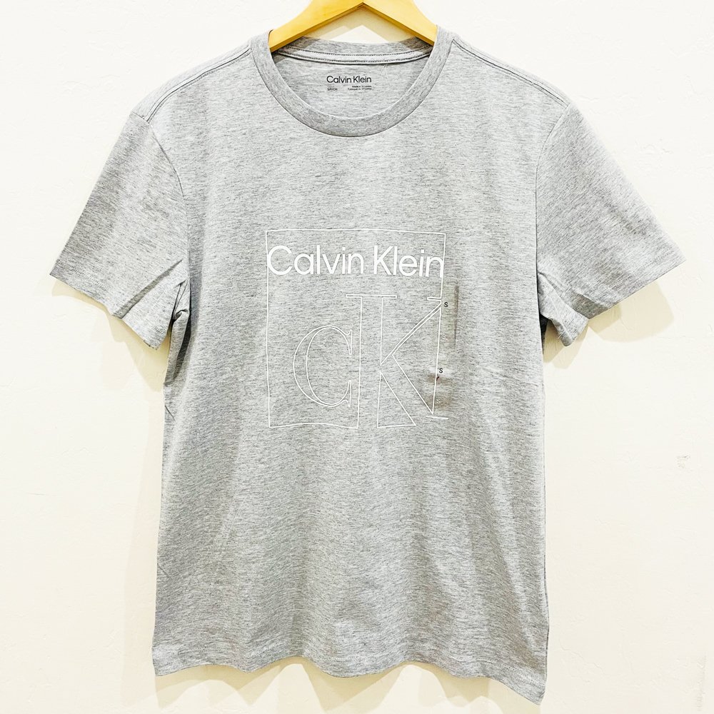 Áo Calvin Klein Monogram Logo Crewneck T-Shirt - Grey, Size L
