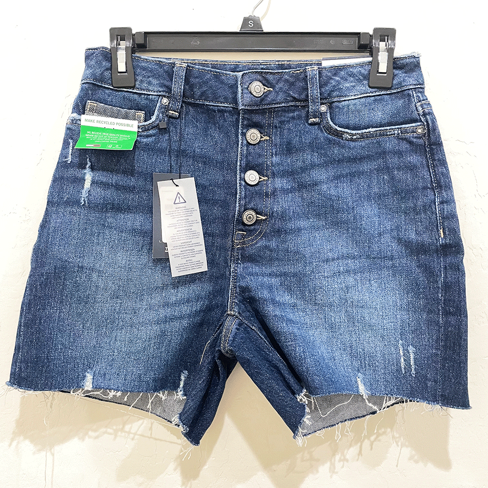 Quần Tommy Jeans Stretch Mom Short - Blue, Size 4/27