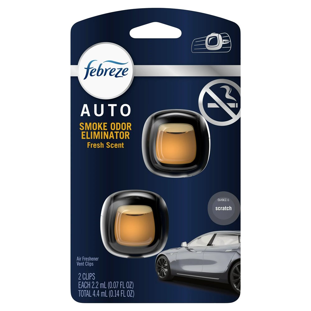 Tinh dầu thơm xe Febreze Car Odor-Eliminating Air Freshener - Smoke Odor Eliminator, 2 x 2.2ml