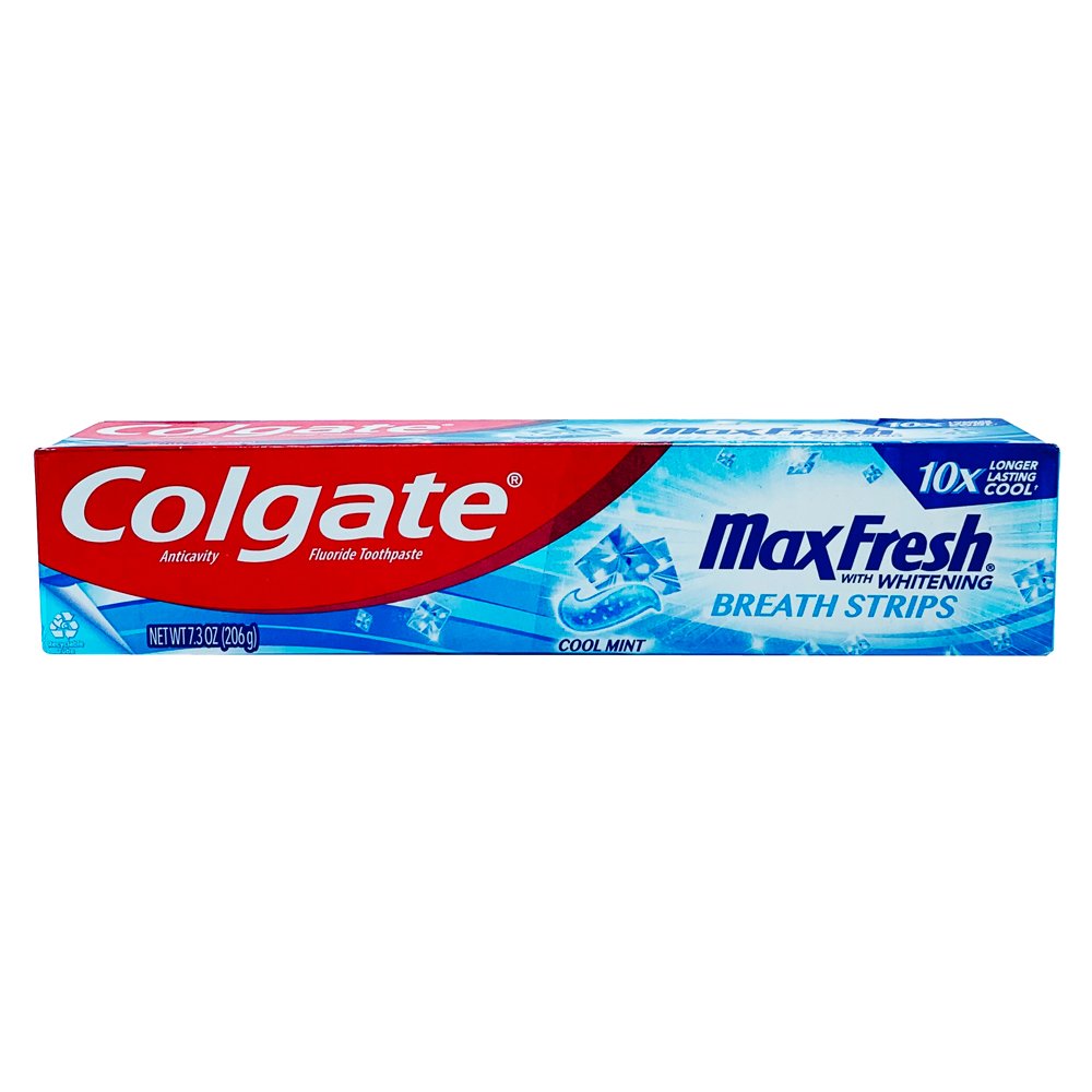 Kem đánh răng Colgate Max Fresh With Whitening Breath Strips, 206g