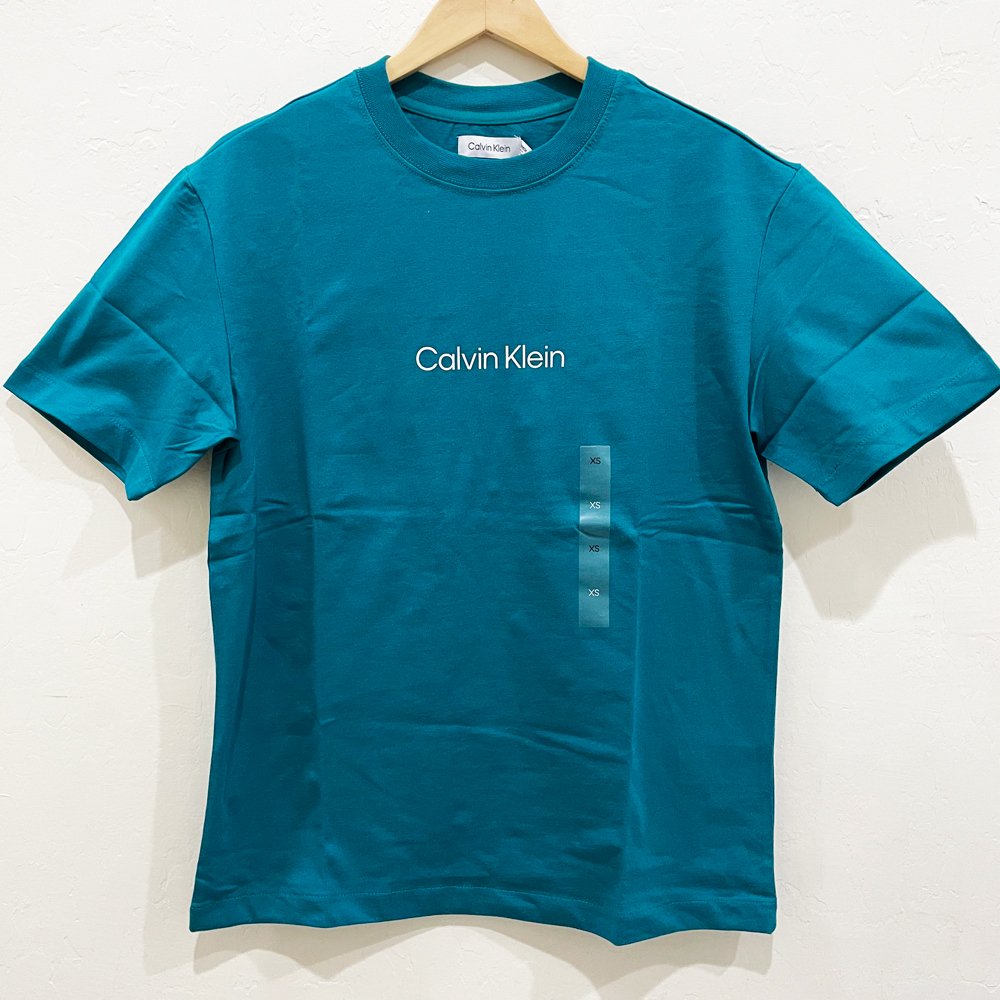 Áo Calvin Klein Relaxed Fit Standard Logo Crewneck - Teal, Size XS
