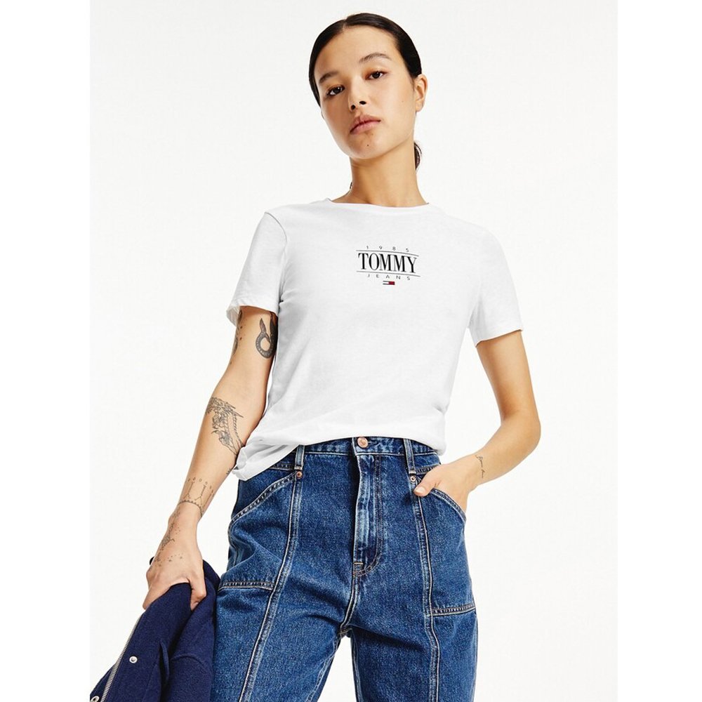 Áo Tommy Jeans Organic Cotton Extra Slim Fit Logo - White, Size M