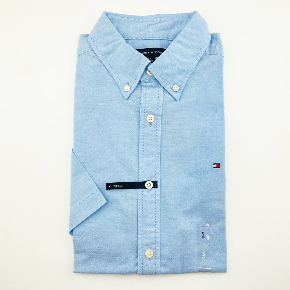 Áo Tommy Hilfiger Essential Short-Sleeve Shirt - Blue, Size L