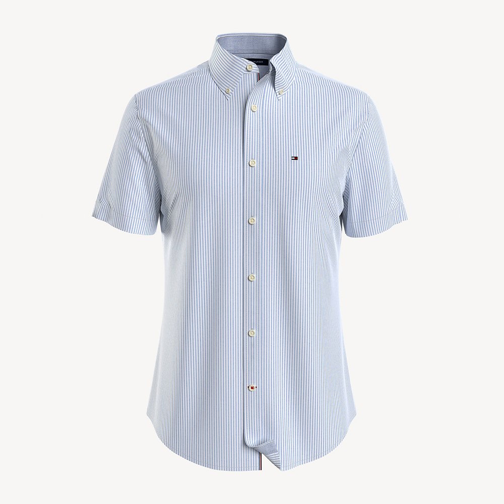 Áo Tommy Hilfiger Custom Fit Stripe Stretch Shirt - Blue, Size S