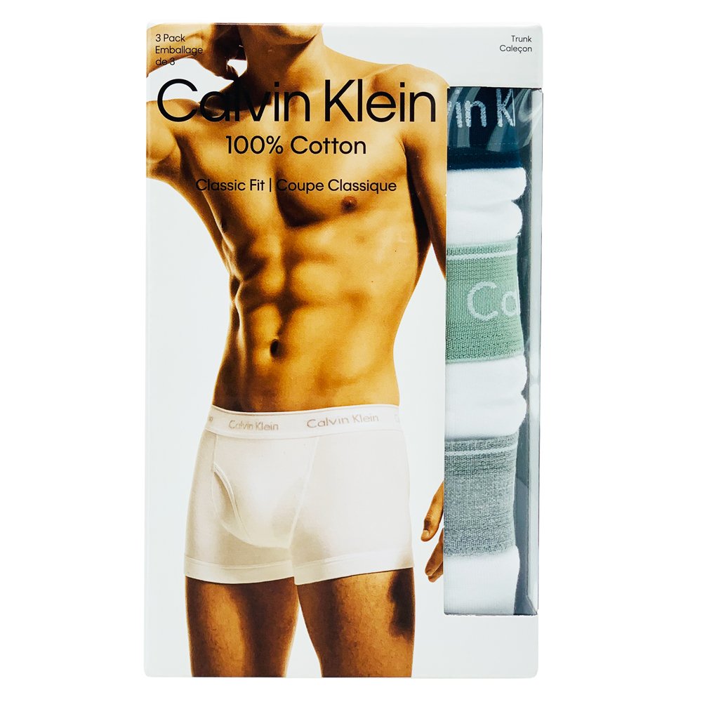 Set 3 quần Calvin Klein Cotton Classic Fit Trunk - White, Size S