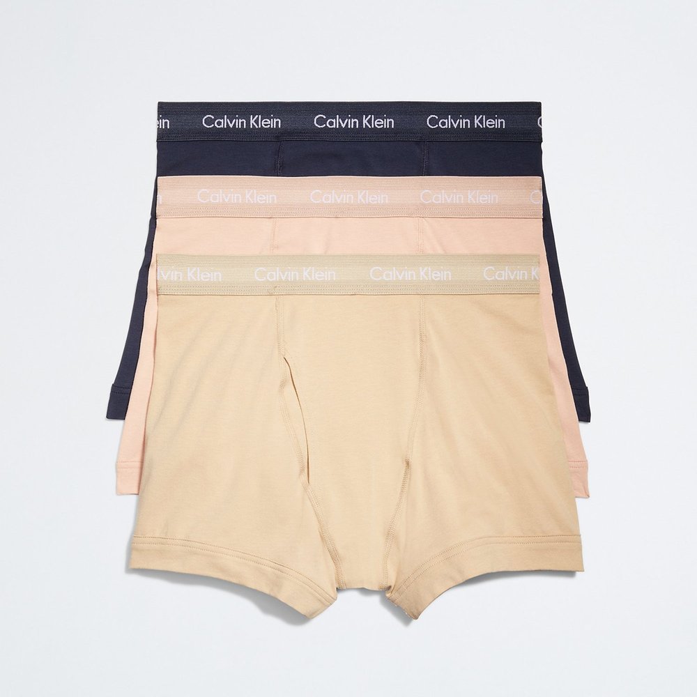 Set 3 quần Calvin Klein Cotton Stretch Classic Fit Trunk - Shoreline/Clay/Travertine, Size L