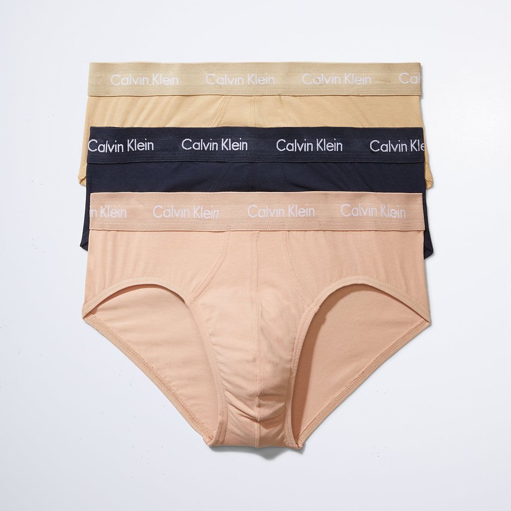 Set 3 quần Calvin Klein Cotton Stretch Classic Fit Hip Brief - Shoreline/Clay/Travertine, Size L