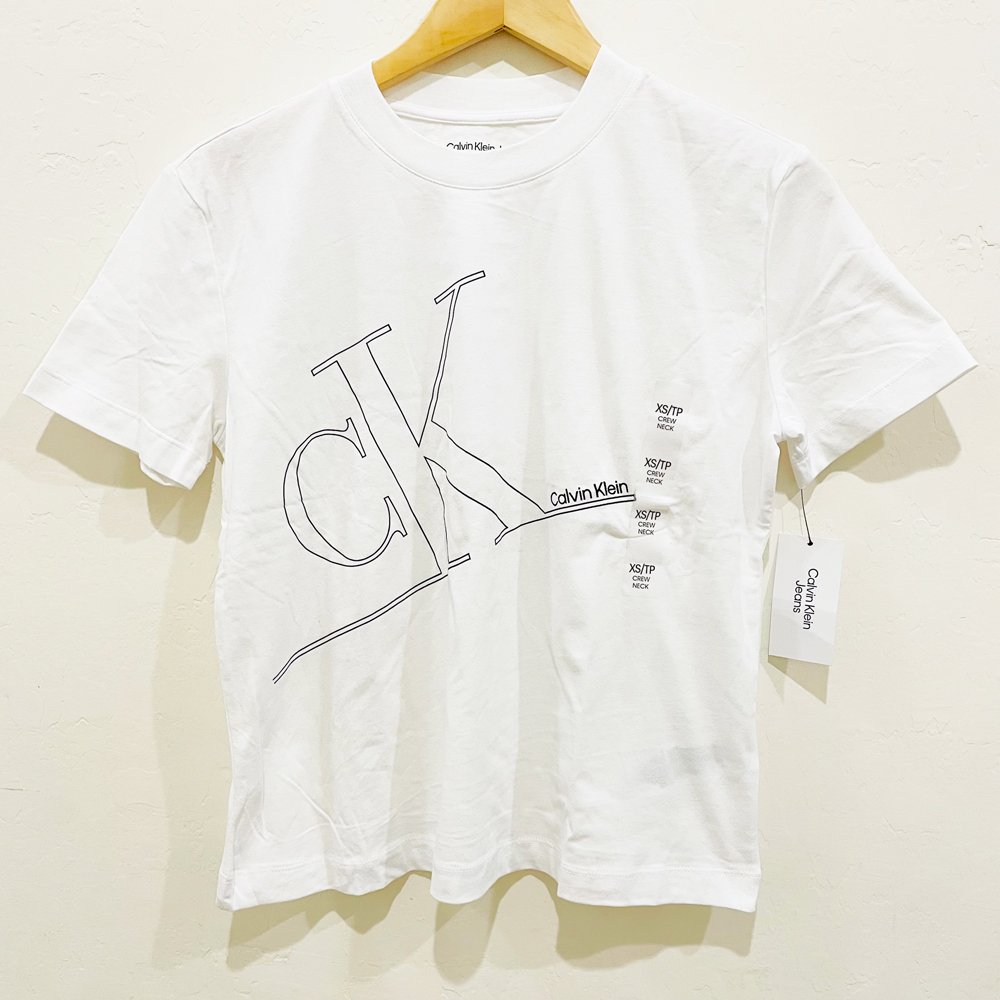 Áo Calvin Klein Monogram Logo Crewneck - White, Size L
