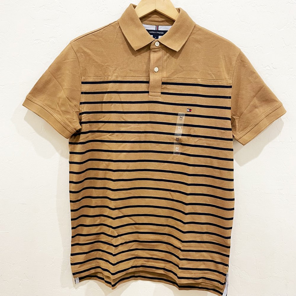 Áo Tommy Hilfiger Regular Fit Stripe Polo - Yellow, Size M