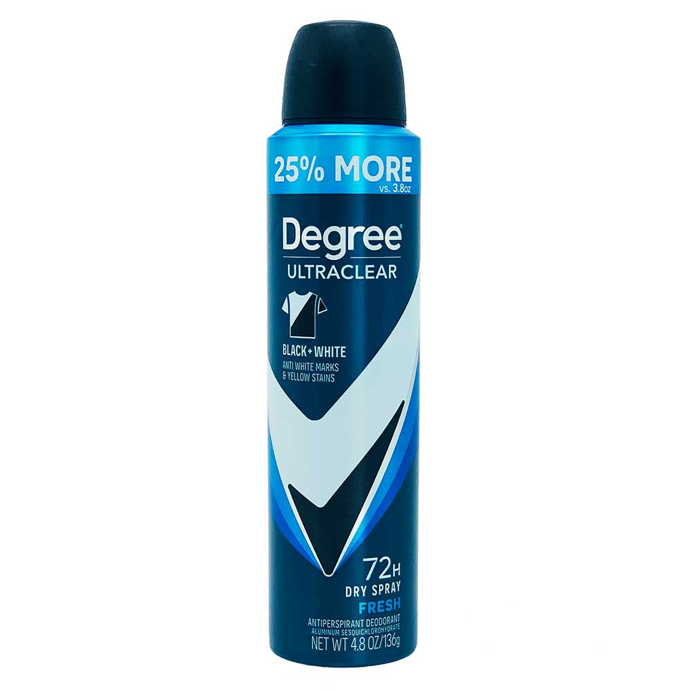 Xịt khử mùi Degree Men Ultraclear Black + White Fresh, 136g