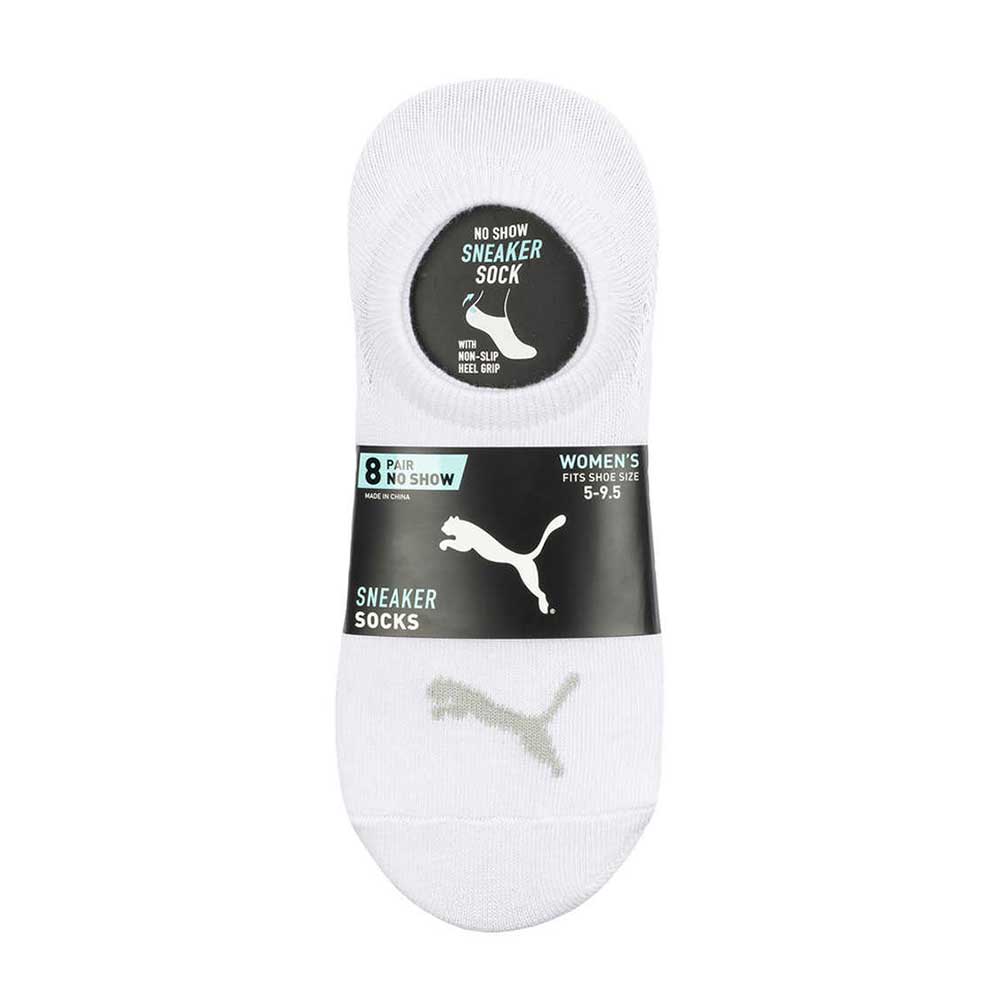 Vớ Puma Women's No Show Sneaker Socks - Set 8 đôi, White/Grey/Black