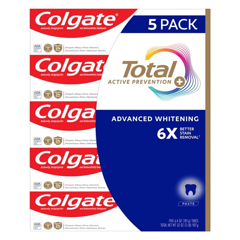 Set kem đánh răng Colgate Total Advanced Whitening, 5 x 181g