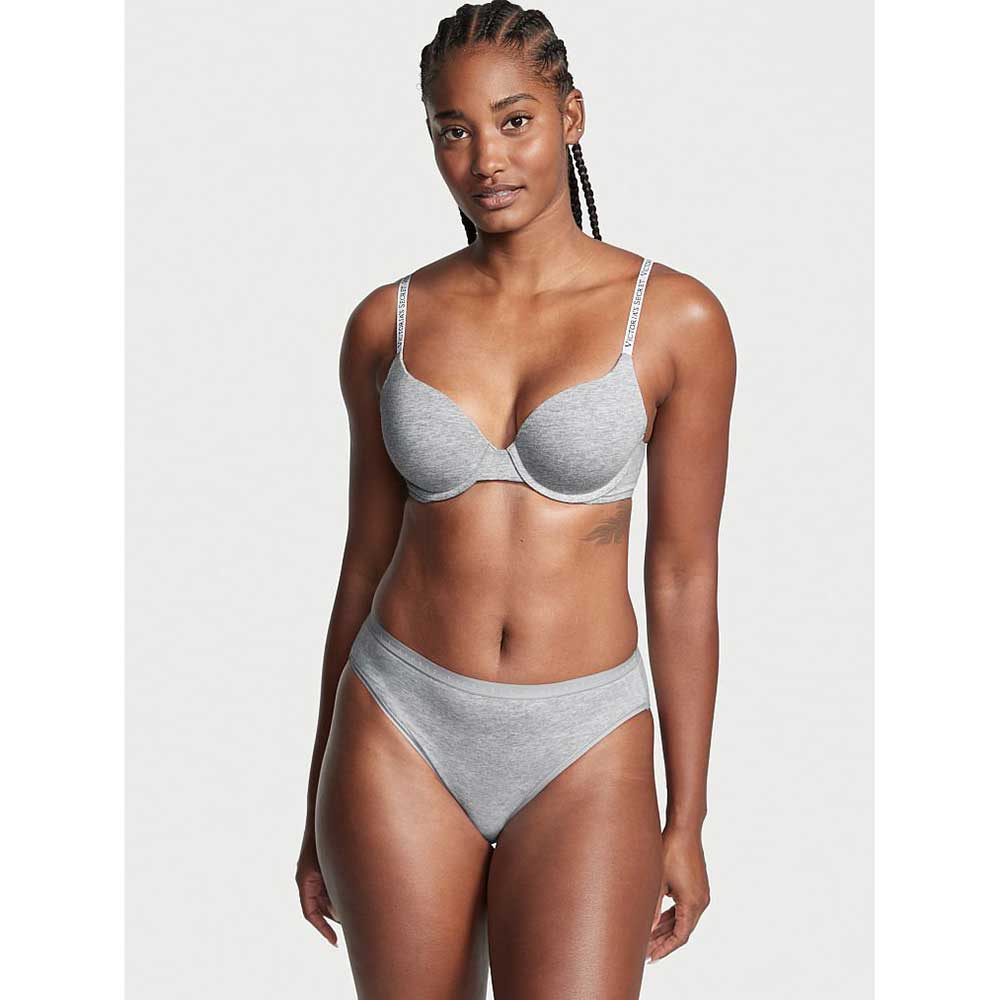 Quần lót Victoria's Secret Stretch Cotton High-Leg Brief - Medium Heather Grey, Size S