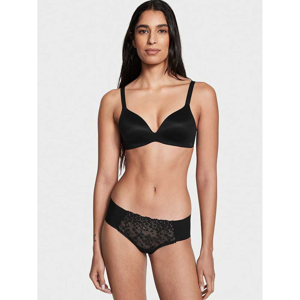 Quần lót Victoria's Secret No-Show Lace Cheeky - Black, Size XS